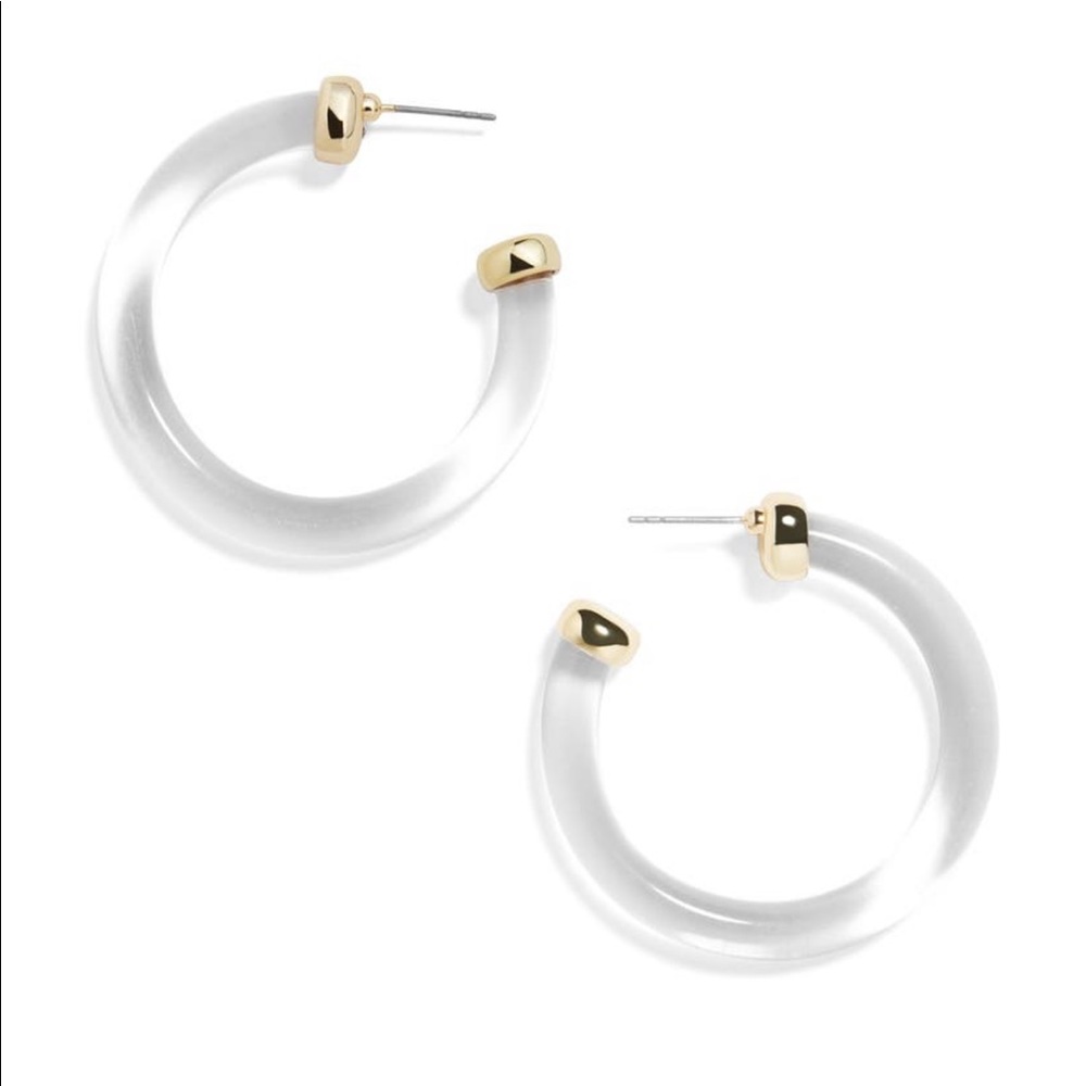 Baublebar Taiya Resin Hoop Earrings Clear/Gold
